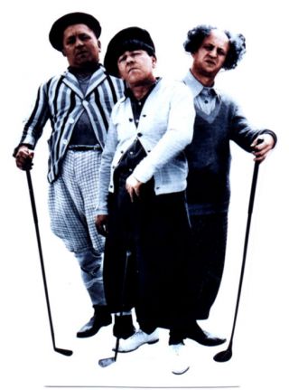 The Three 3 Stooges Golfing Lifesize Cardboard Standup Standee Cutout Poster