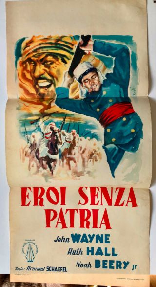 John Wayne " The Three Musketeers " (1933) Italian Movie Insert Poster