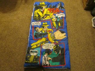 Dick Tracy Child Sleeping Bag Vintage 1990 Movie Tie - In,