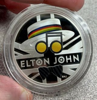 2020 Great Britain £2 Music Legends Elton John Proof 1 Oz Silver Coin 7500 Made