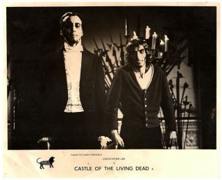 Castle Of The Living Dead Lobby Card Christopher Lee With Zombie