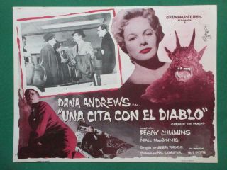Curse Of The Demon Horror Monster Dana Andrews Peggy Cummings Mexican Lobby Card