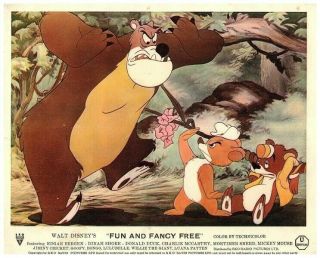 Fun And Fancy Walt Disney Animation 1947 Lobby Card Bear Rare
