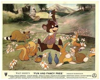 Fun And Fancy Walt Disney Animation 1947 Lobby Card Animals Rare