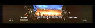 Transformers Movie Theater Mylar/poster/banner Large 25 X 5 ©2007 Double - Sided