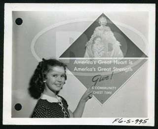 1939 4x5 20th Fox Keybook Photo - Shirley Temple Community Chest Time