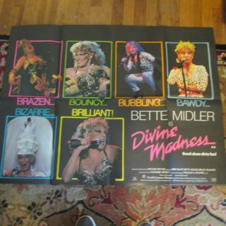 1980 Bette Midler Divine Madness Poster Warner Bros.  30 " X 40 "