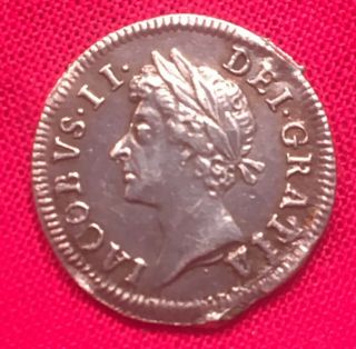 1686 James Ii Silver Maundy Two Pence 3 Yr King,  Abdicated Throne Colonial Rare