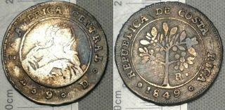 Costa Rica 1849 1 Real Reales Silver Coin Scarce Km 66