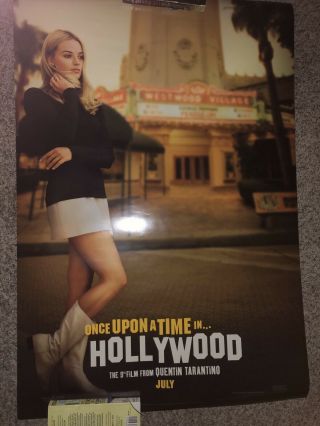 Once Upon A Time In Hollywood Movie Theater Poster.  Double Sided.  27x40