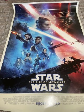 Disney Star Wars The Rise Of Skywalker Ds Double Sided Theatrical Poster 27x40 B