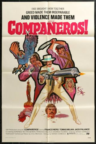 Companeros (1970) - Movie Poster - Spaghetti Western Jack Palance