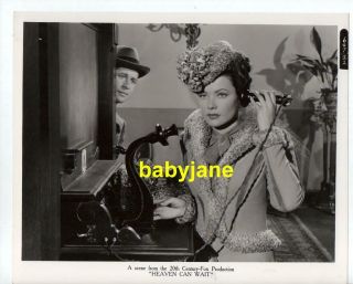 Gene Tierney Don Ameche Orig 8x10 Photo On The Telephone 1943 Heaven Can Wait