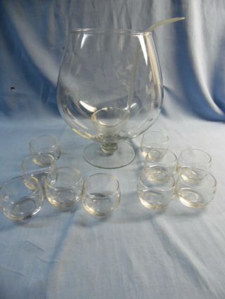 Vintage Princess House Heritage Punch Bowl,  10 Roly Poly Glasses & Dipper