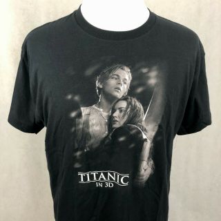 Titanic In 3d T - Shirt Large Black Magic Activewear 2012 Movie Tee 100 Cotton