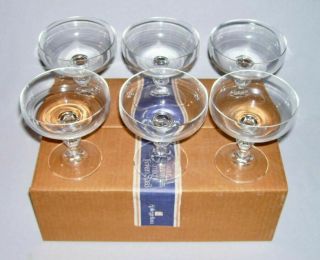 Spiegelau Set (6) Crystal Champagne - Tall Sherbet Glasses W/box (8 Oz. ) Germany