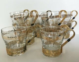 Libbey Continental Greek Key Coffee Cups Set Of 12