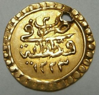 Ottoman Empire.  Mahmud Ii Gold 1/4 Zeri Mahbub Ah 1223 Year 2 (1809/1810) Km605