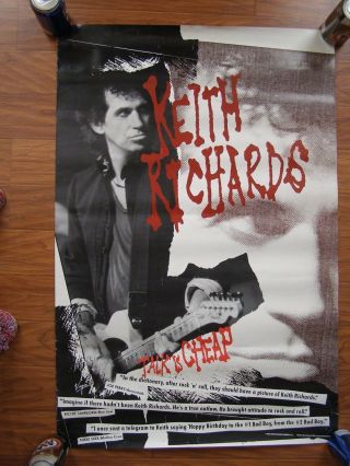 Vintage Music Poster 1988 Keith Richards Talk Is
