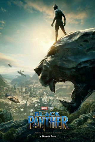 Black Panther Movie Poster 2 Sided Intl Advance 27x40 Chadwick Boseman