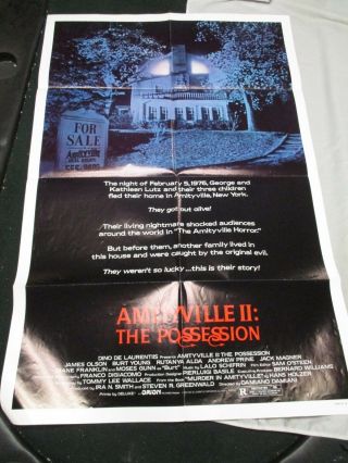 Vintage Movie Poster 1sh Amityville 2 The Possession James Olsen Burt Young 1982