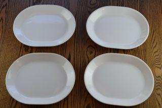 4 Corning Corelle Winter Frost White 12 " Oval Serving Platters