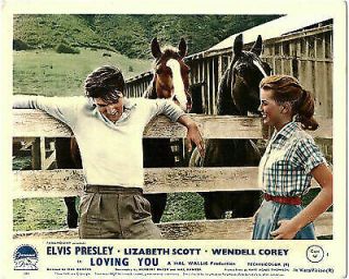 Loving You Lobby Card Elvis Presley Delores Hart By Horses 1957 British