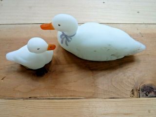 2 Vintage Fenton Ducks,  Signed