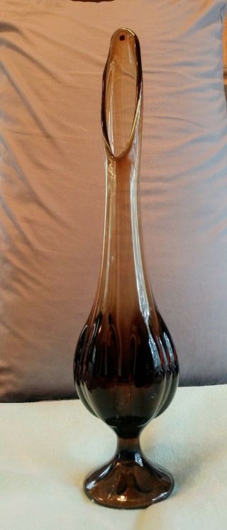 Vintage Viking Glass Brown Epic Vase West Virginia 1960 - 70 