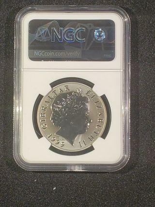 1999 Gibraltar 5 Pound Titanium Millennium Coin - NGC MS 70 3