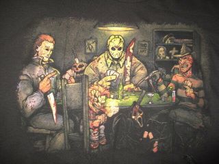 Michael Myers Jason Freddy Kruger Chucky Playing Cards (2xl) T - Shirt W/ Tags