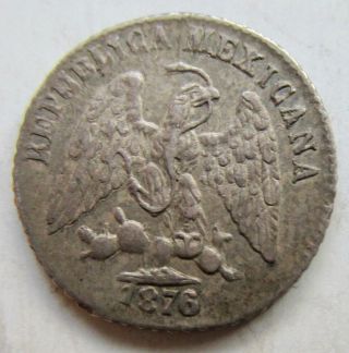 Mexico Second Republic 1876 - Pih Silver 5 Centavos San Luis Potosi
