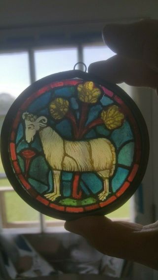 Stained Glass Suncatcher Aries Vintage
