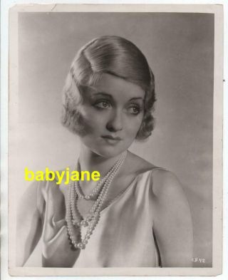 Constance Bennett 8x10 Photo Lovely Portrait Wearing Pearls 1930