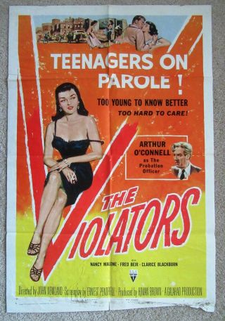 Violators 1957 1sht Movie Poster Fld Reynold Brown Art Good