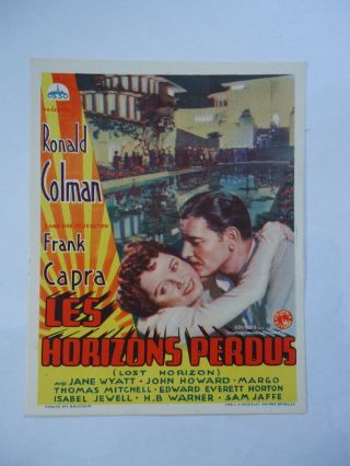 Frank Capra/ronald Colman/lost Horizon/up23/ Belgian Mini Poster