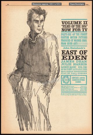 East Of Eden_orig.  1961 Trade Ad / Vintage Seven Arts Promo_james Dean_poster