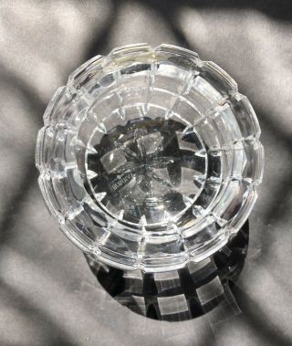 Vintage Bombay Company Cut Crystal Round Vase Bowl Votive Holder Candle 3.  5 