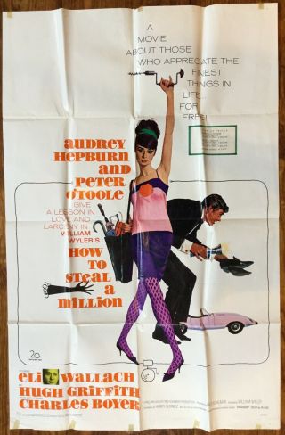 1966 One Sheet: How To Steal A Million - Audrey Hepburn,  Peter O 