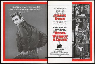 Rebel Without A Cause_original 1955 Theatre Trade Ad Promo / Poster_james Dean