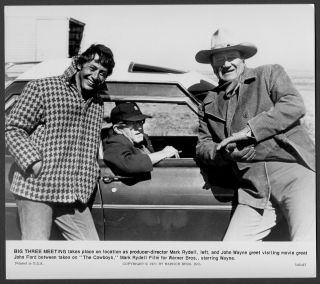 Director Mark Rydell John Ford Visits John Wayne Vintage Photo The Cowboys