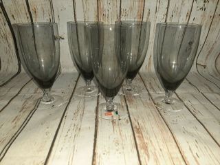Fostoria Debutante Gray Iced Tea Glass Set Of 5,  Ab25
