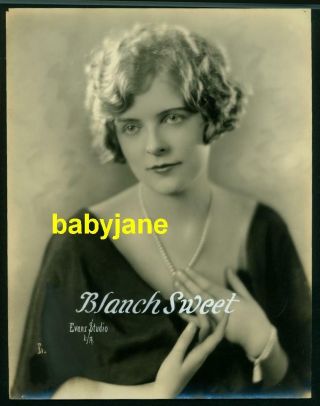 Blanche Sweet Vintage 7x9 Photo By Evans 1920s Printer Proof Exhibit Arcade Card