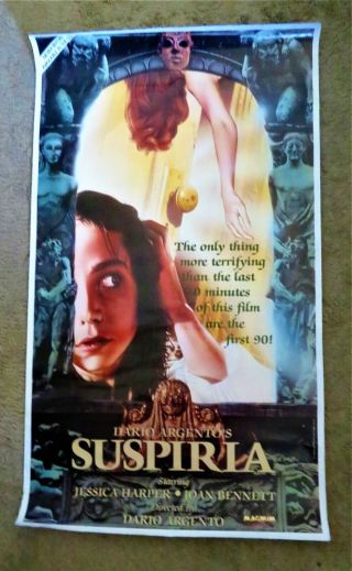 Suspiria Scarce 1989 Video Poster Dario Argento Jessica Harper Rolled