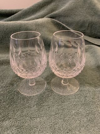 Two Vintage Signed Waterford Crystal Short Stem Sherry Glasses 4.  5 No Box