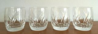 Set Of 4 Mikasa " Agena " Cut Crystal Double Old Fashioned Lowball Glasses