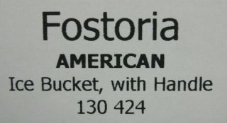 Fostoria AMERICAN Ice Bucket with Handle 3