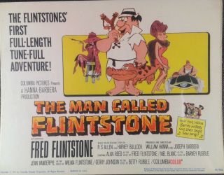Vintage Release " Title " Lobby Card " The Man Called Flintstone " 1966