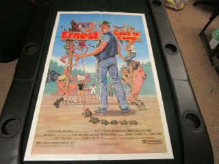 Vtg 1 Sheet 27x41 Movie Poster Ernest Goes To Camp Jim Varney Gailard Sartain