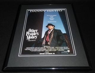 Other Peoples Money 1991 Framed 11x14 Advertisement Danny Devito